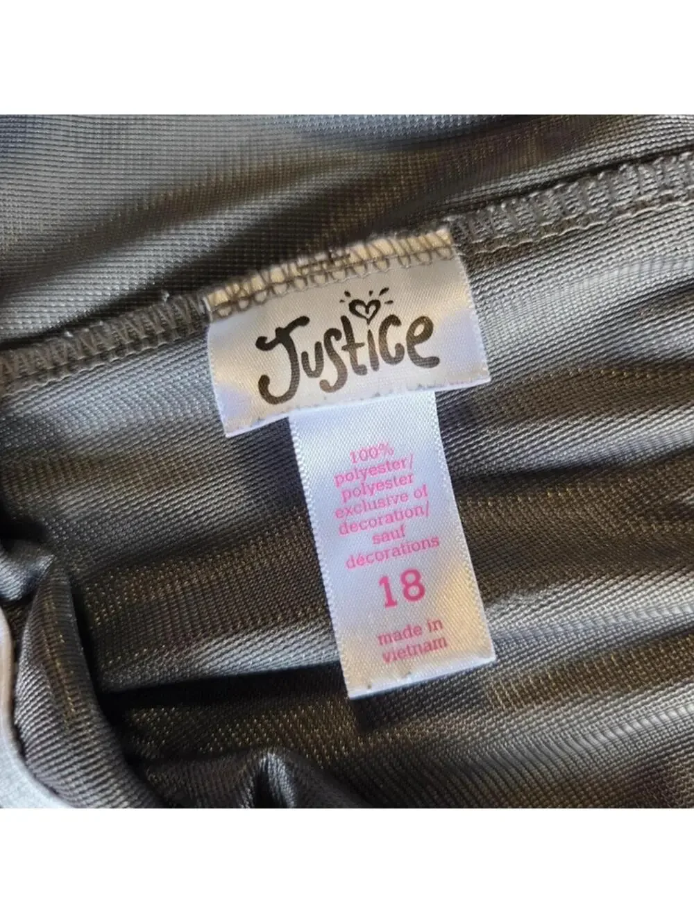 Justice Girls Size 18 Gray Mesh Athletic Shorts Activewear #1216